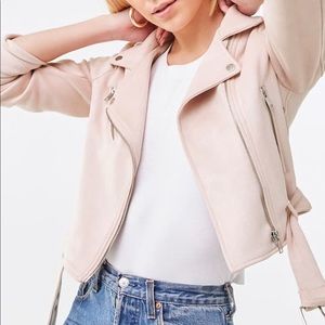 Faux suede moto jacket